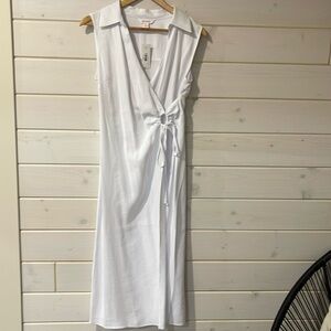 White linen wrap dress - New with tags